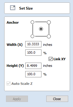 Set Size Form